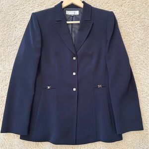 Tahari Arthur S. Levine Elegant Black/Navy Blazer with Silver Details Size10